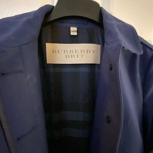 Burberry Brit Blue Mid Trench USA size 14 Mint womens